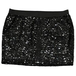 Torrid Skirt Mini Sequin Stretch Black Size 4X